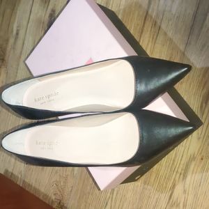 Kate Spade black leather Sonia heels